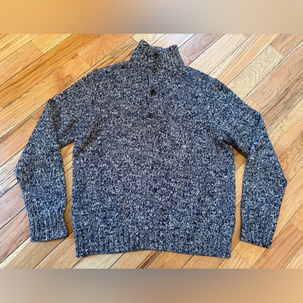 VTG Polo Ralph Lauren Men’s Size XL Chunky Knit Button Neck Pullover Sweater - Picture 2 of 13